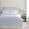 Plain Cream Bedding - Elysia Pinch Pleat 100% Cotton Duvet Cover Set Champagne Paoletti