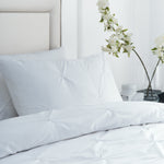 Plain White Bedding - Elysia Pinch Pleat 100% Cotton Duvet Cover Set White Paoletti