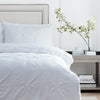 Plain White Bedding - Elysia Pinch Pleat 100% Cotton Duvet Cover Set White Paoletti