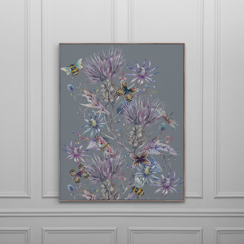 Floral Purple Wall Art - Elysium Storm Framed Canvas Stone Voyage Maison