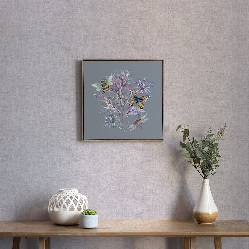 Floral Purple Wall Art - Elysium Storm Framed Canvas Stone Voyage Maison