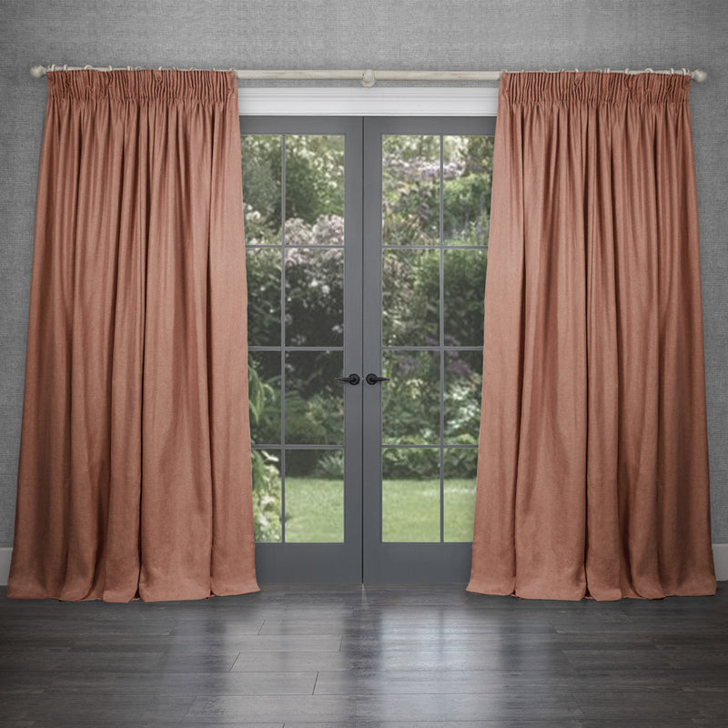 Voyage Maison Emilio Woven Pencil Pleat Curtains in Paprika