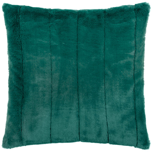 Plain Green Cushions - Empress Faux Fur Cushion Cover Emerald Paoletti