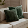 Plain Green Cushions - Empress Faux Fur Cushion Cover Pine Paoletti