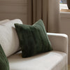 Plain Green Cushions - Empress Faux Fur Cushion Cover Pine Paoletti