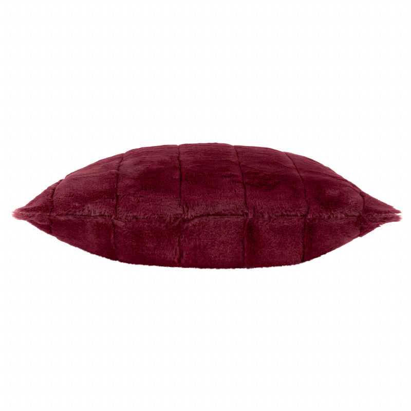 Plain Red Cushions - Empress Faux Fur Cushion Cover Ruby Paoletti