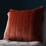 Plain Orange Cushions - Empress Faux Fur Cushion Cover Rust Paoletti