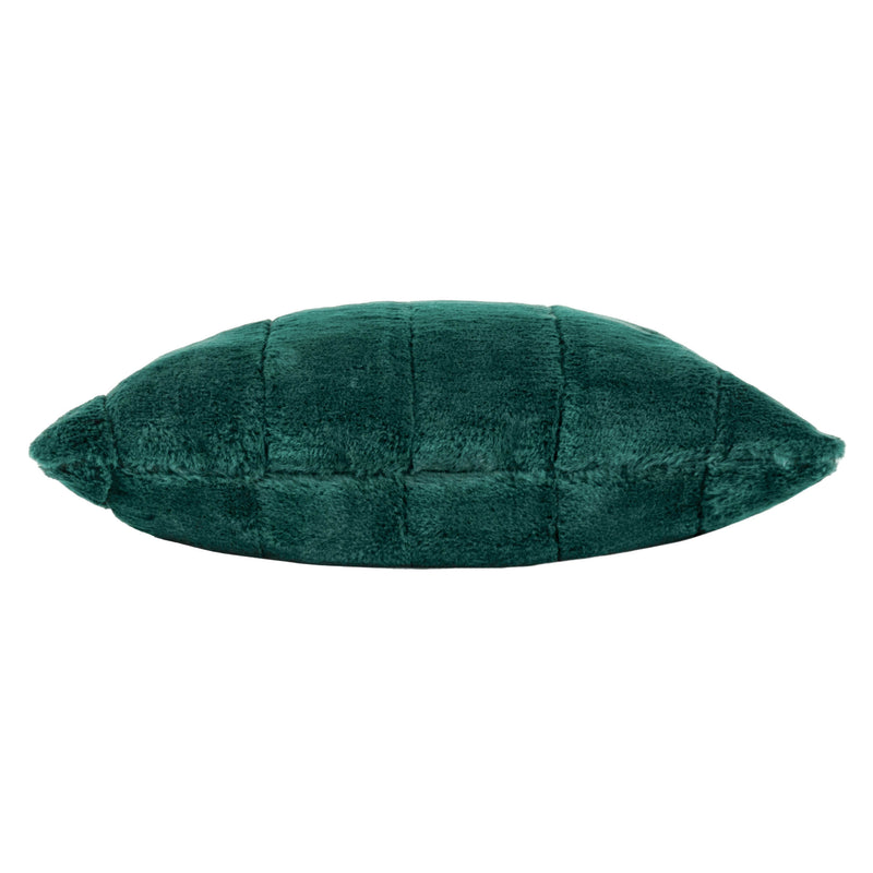 Plain Green Cushions - Empress Faux Fur Cushion Cover Emerald Paoletti