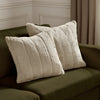 Plain Beige Cushions - Empress Faux Fur Cushion Cover Oatmeal Paoletti