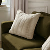 Plain Beige Cushions - Empress Faux Fur Cushion Cover Oatmeal Paoletti