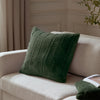 Plain Green Cushions - Empress Faux Fur Cushion Cover Pine Paoletti