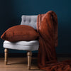 Plain Orange Cushions - Empress Faux Fur Cushion Cover Rust Paoletti