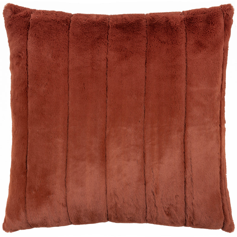 Plain Orange Cushions - Empress Faux Fur Cushion Cover Rust Paoletti