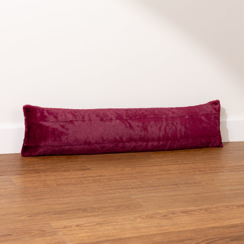 Paoletti Empress Faux Fur Draught Excluder in Ruby