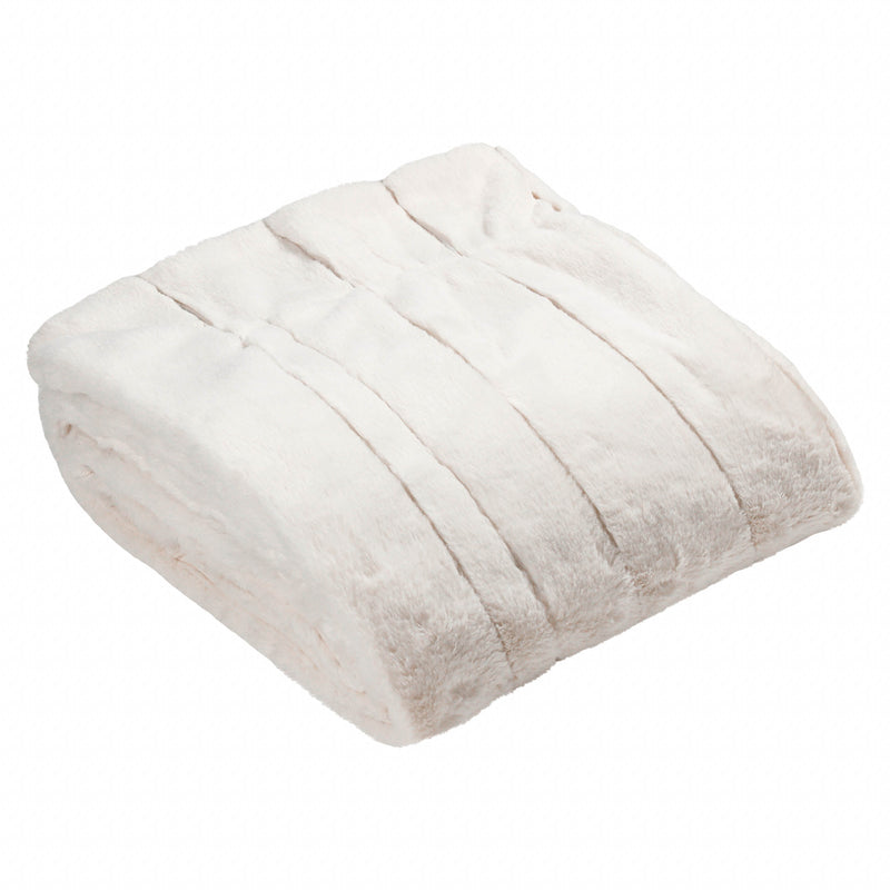 Plain Cream Throws - Empress Faux Fur Throw Cream Paoletti