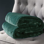 Plain Green Throws - Empress Faux Fur Throw Emerald Paoletti