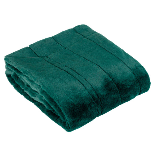 Plain Green Throws - Empress Faux Fur Throw Emerald Paoletti