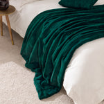 Plain Green Throws - Empress Faux Fur Throw Emerald Paoletti