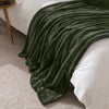 Plain Green Throws  - Empress Faux Fur Throw Pine Paoletti