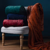 Plain Red Throws - Empress Faux Fur Throw Ruby Paoletti