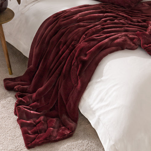 Plain Red Throws - Empress Faux Fur Throw Ruby Paoletti