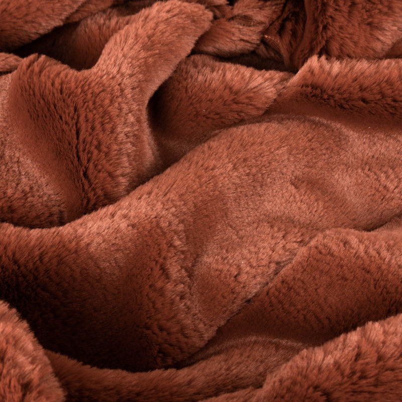 Plain Orange Throws - Empress Faux Fur Throw Rust Paoletti