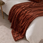 Plain Orange Throws - Empress Faux Fur Throw Rust Paoletti