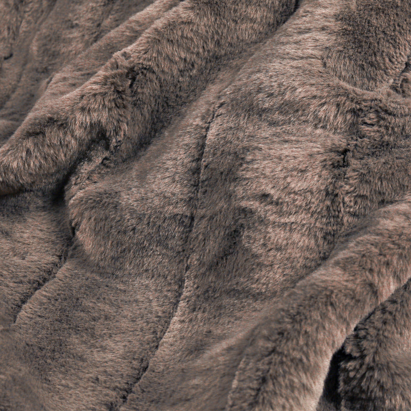 Plain Brown Throws - Empress Faux Fur Throw Taupe Paoletti