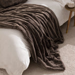 Plain Brown Throws - Empress Faux Fur Throw Taupe Paoletti