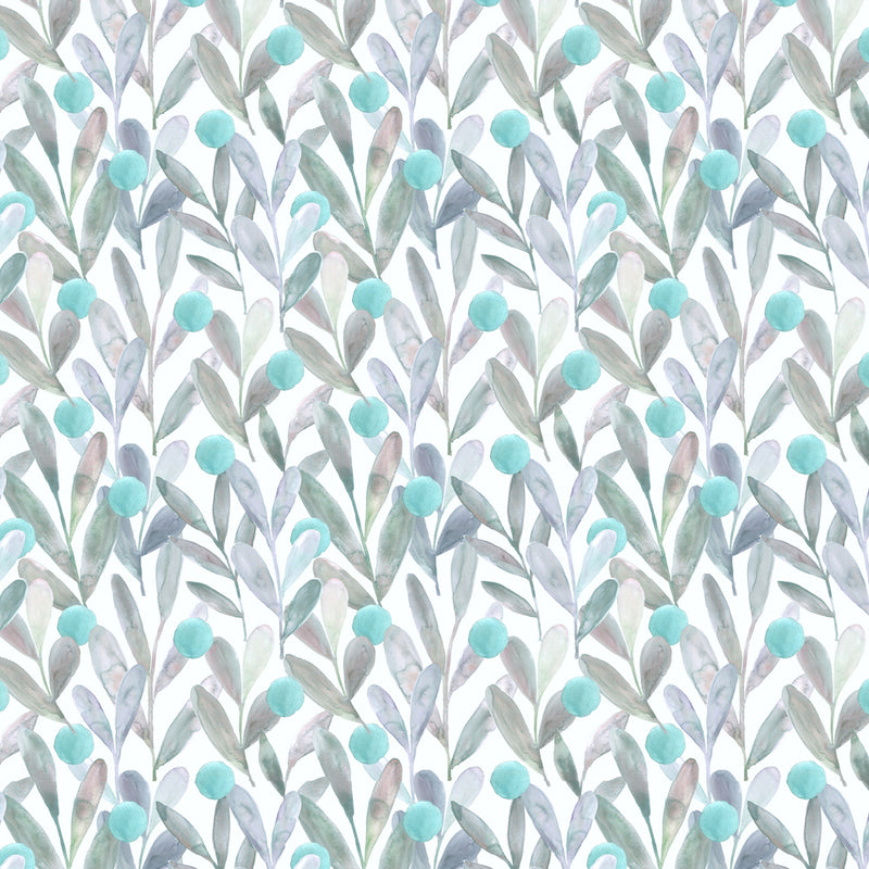 Voyage Maison Enso Printed Cotton Fabric in Aqua