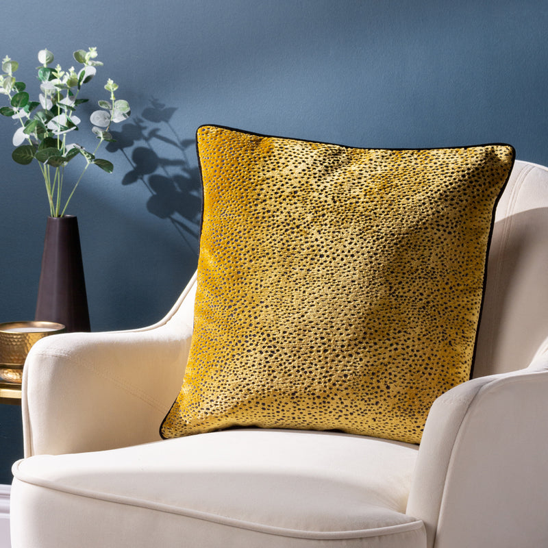 Paoletti Estelle Spotted Cushion Cover in Gold/Black