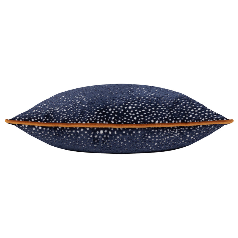 Paoletti Estelle Spotted Cushion Cover in Navy/Ginger