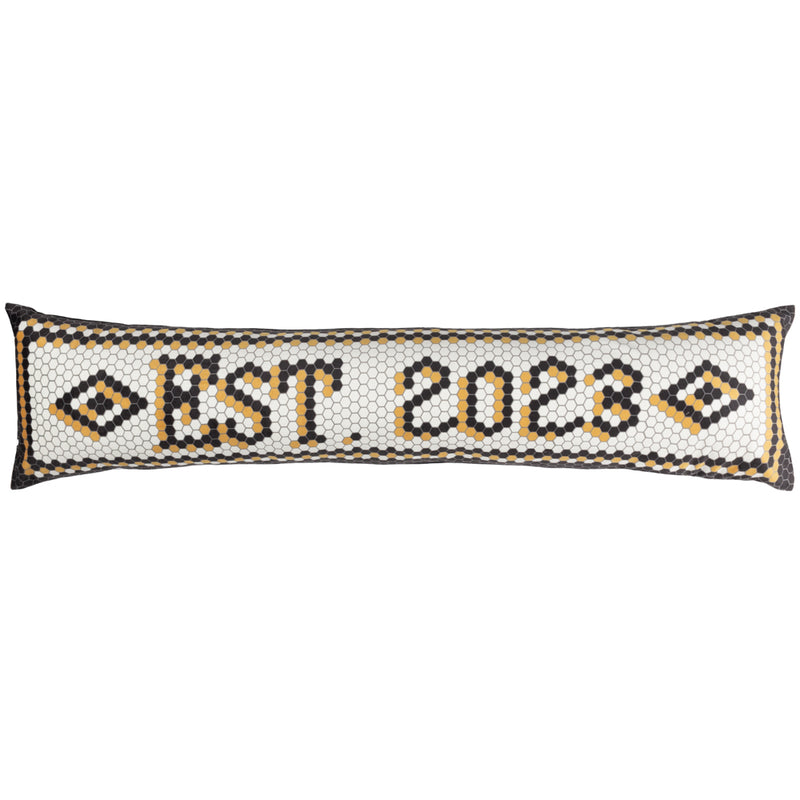 furn. Mosaic Message Established 2023 Draught Excluder in White/Black