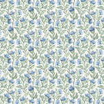 Voyage Maison Ettrick Printed Cotton Fabric in Bluebell Cream