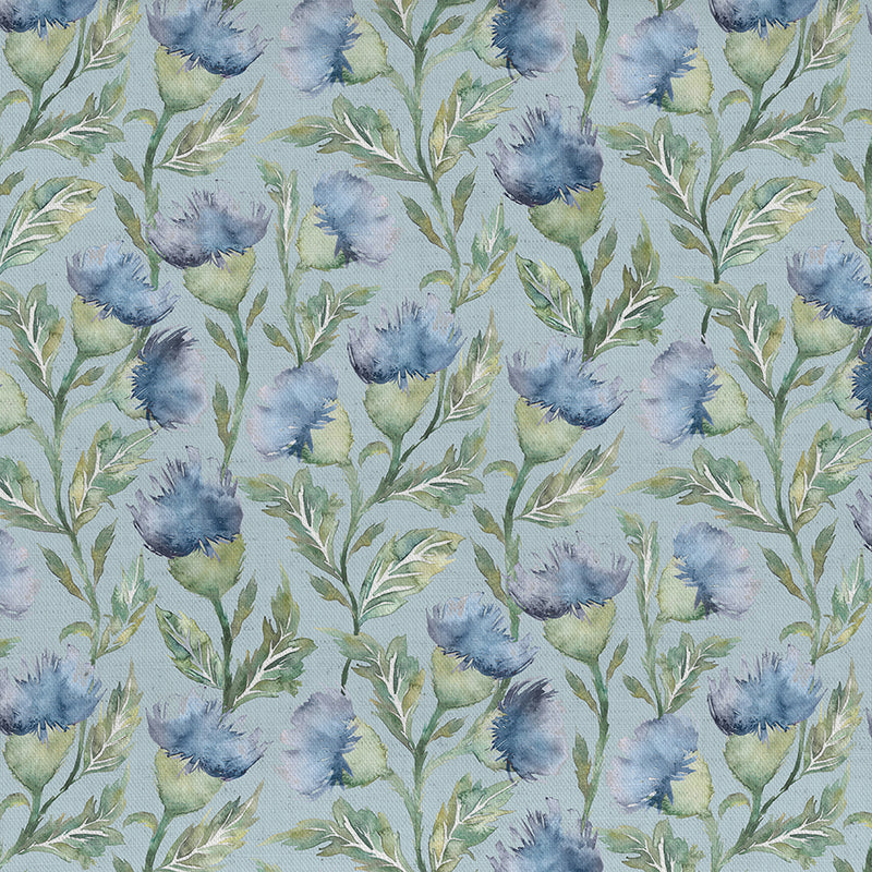 Ettrick Printed Fabric Sample Swatch Bluebell