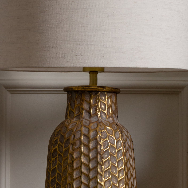 Geometric Gold Lighting - Evanora  Lamp Base Gold/Whitewash Voyage Maison