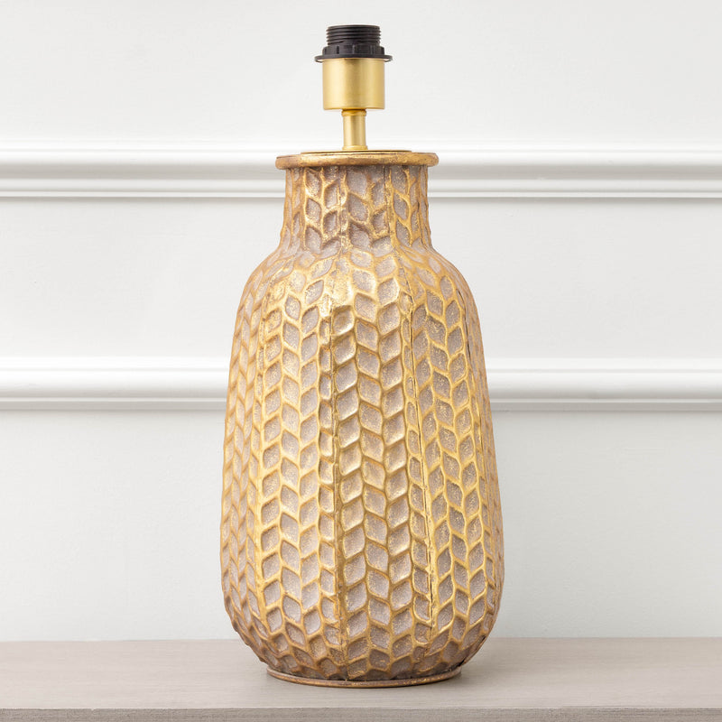 Evanora Lamp Base Gold/Whitewash