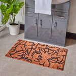 Abstract Red Bathroom - Everybody  Bath Mat Pecan/Black Furn