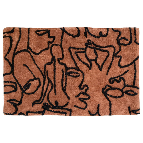 Abstract Red Bathroom - Everybody  Bath Mat Pecan/Black Furn