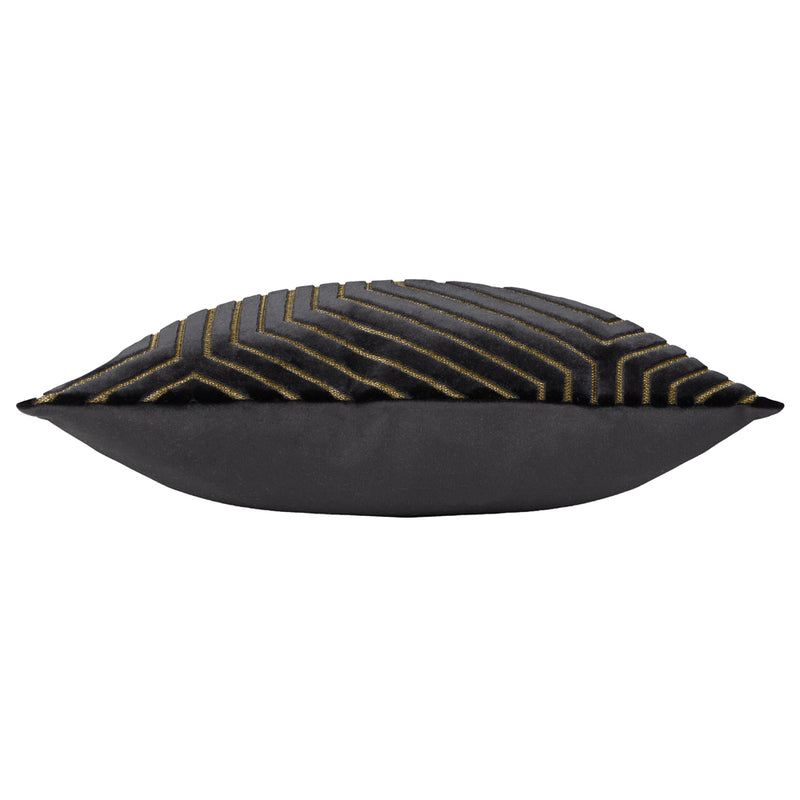 Paoletti Evoke Cut Velvet Cushion Cover in Black