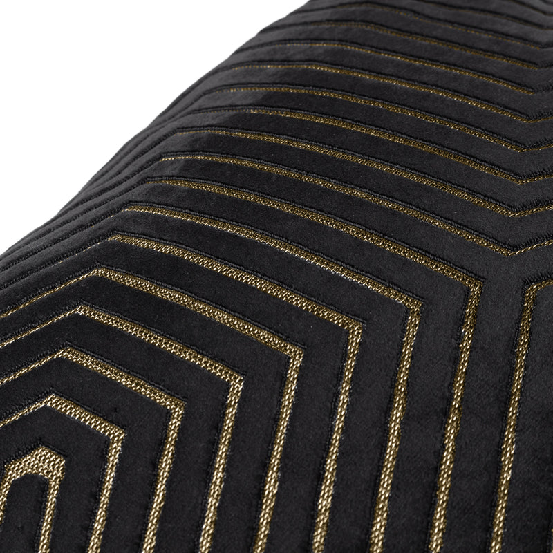 Paoletti Evoke Cut Velvet Cushion Cover in Black