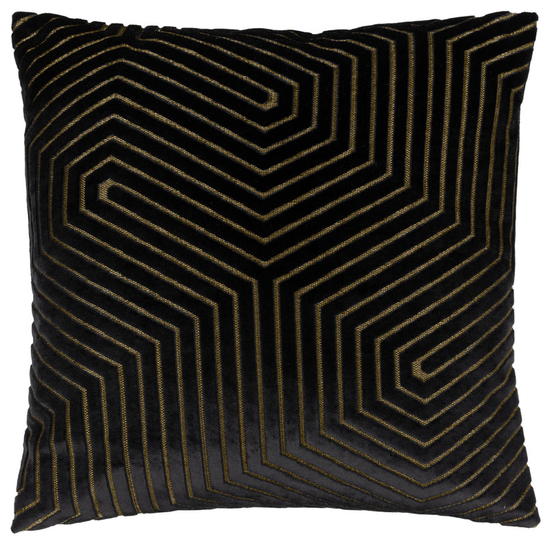 Paoletti Evoke Cut Velvet Cushion Cover in Black