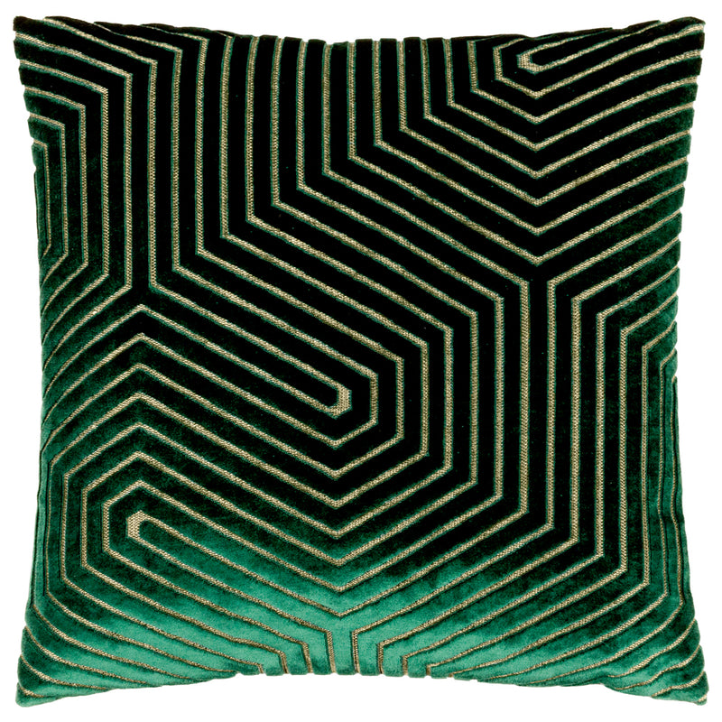 Paoletti Evoke Cut Velvet Cushion Cover in Emerald