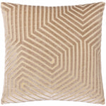 Geometric Beige Cushions  - Evoke Cut Velvet Cushion Cover Mink Paoletti