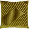Geometric Green Cushions  - Evoke Cut Velvet Cushion Cover Olive Paoletti