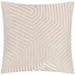Geometric White Cushions  - Evoke Cut Velvet Cushion Cover Oyster Paoletti