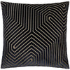 Geometric Black Cushions  - Evoke Cut Velvet Cushion Cover Black Paoletti
