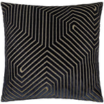 Geometric Black Cushions  - Evoke Cut Velvet Cushion Cover Black Paoletti