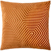 Geometric Orange Cushions  - Evoke Cut Velvet Cushion Cover Brick Paoletti
