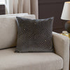Geometric Grey Cushions  - Evoke Cut Velvet Cushion Cover Charcoal Paoletti